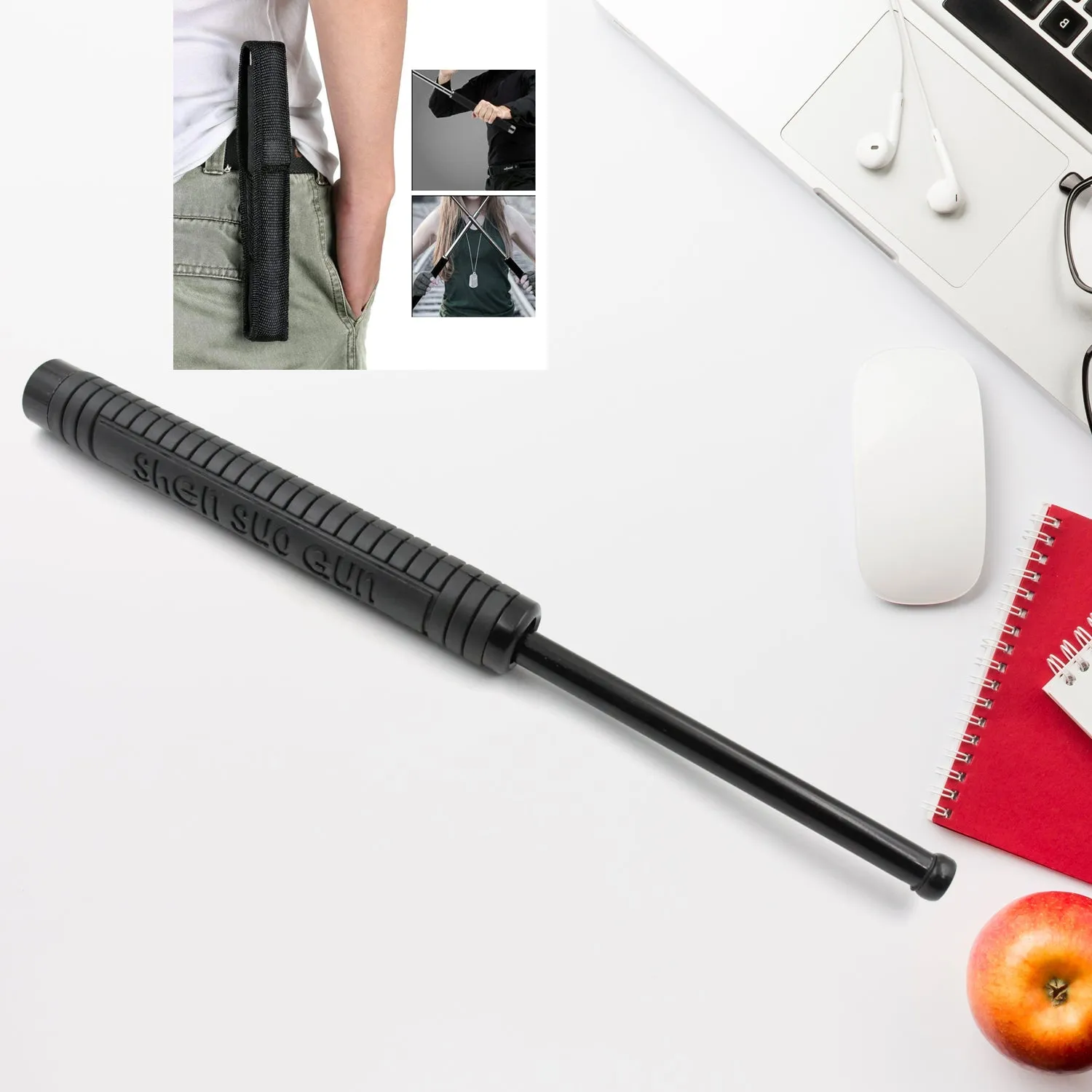 0581 DIY Self-Defense Stick Safety Survival Emergency Outdoor Safety Protection Rod, Multi-Function Collapsible Walking Hiking Emergency Self Defence Tool Extended for Men and Women (50 Cm)