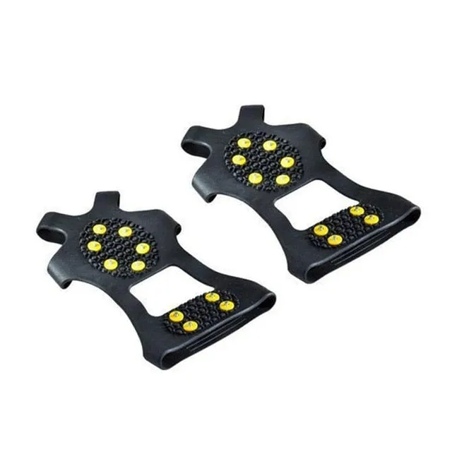 1 Pair Ice Gripper Outdoor 8-teeth Anti-Slip Snow Ice Gripper Mountain Climbing Hiking Practical Grip Spike Shoes Crampon