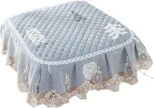 1 Pc Lace Ruffled Dining Chair Cushion,Non Slip Seat Cushions with Ties,Square Stool Chair Pad Home Decor Luxury Warm Soft Cushion-D 43x45cm(17x17.7inch)