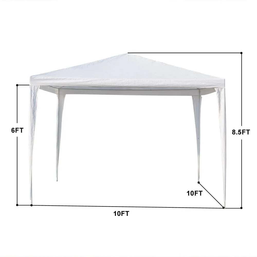 10 ft. x 10 ft. White Canopy Tent Heavy-Duty Wedding Party Tent Canopy