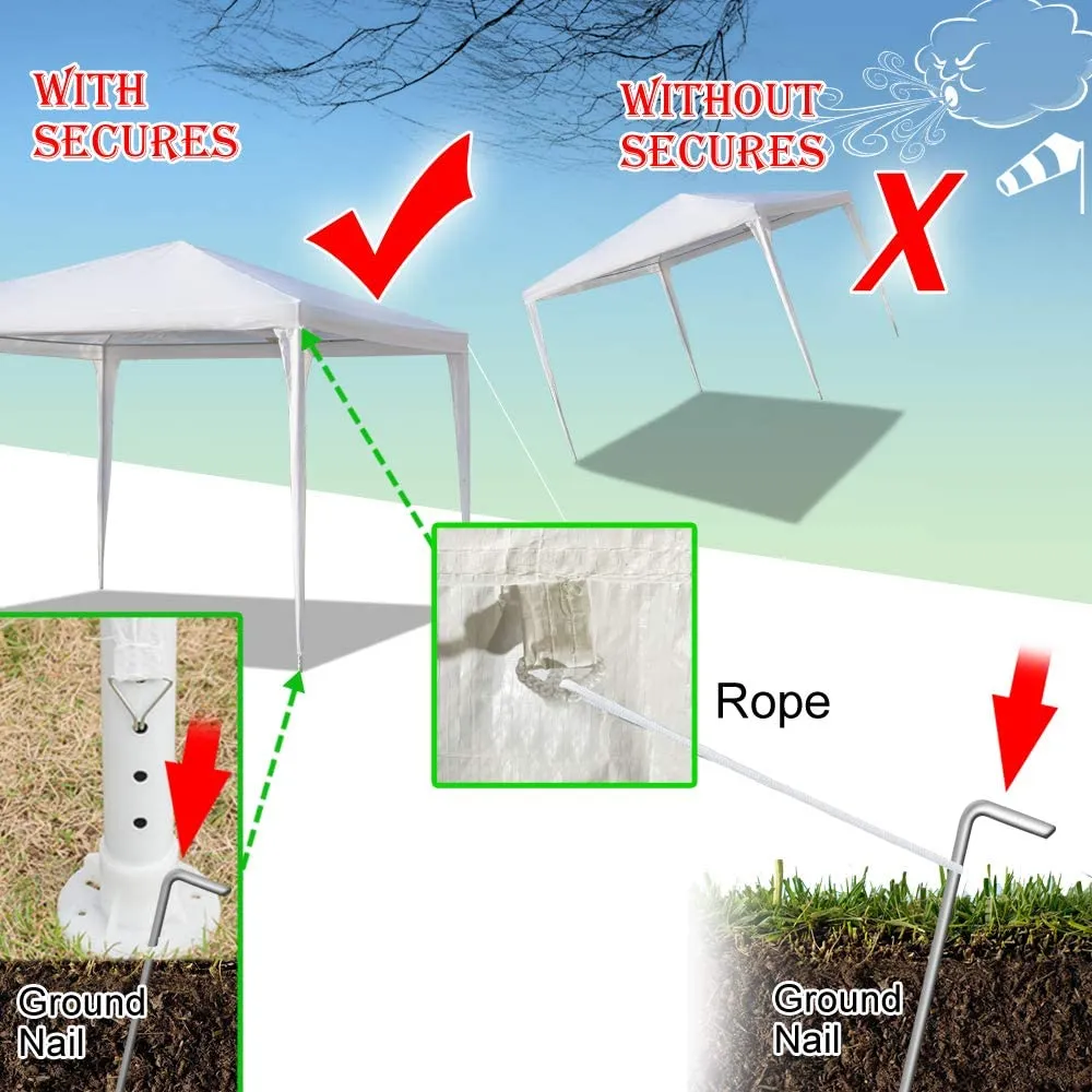 10 ft. x 10 ft. White Canopy Tent Heavy-Duty Wedding Party Tent Canopy