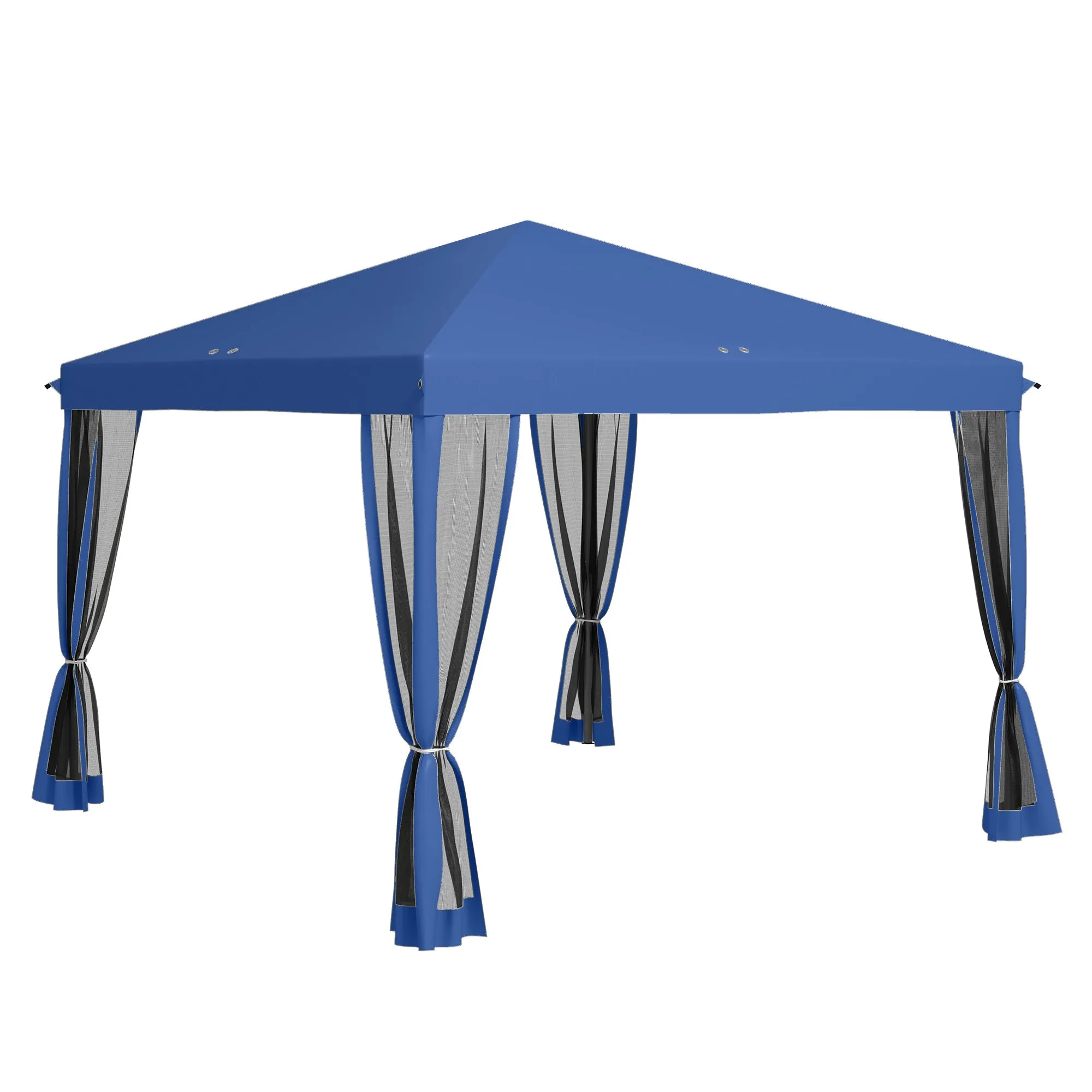 10' x 10' Pop-Up Canopy Tent with Netting, Carry Bag & Adjustable Height, Blue