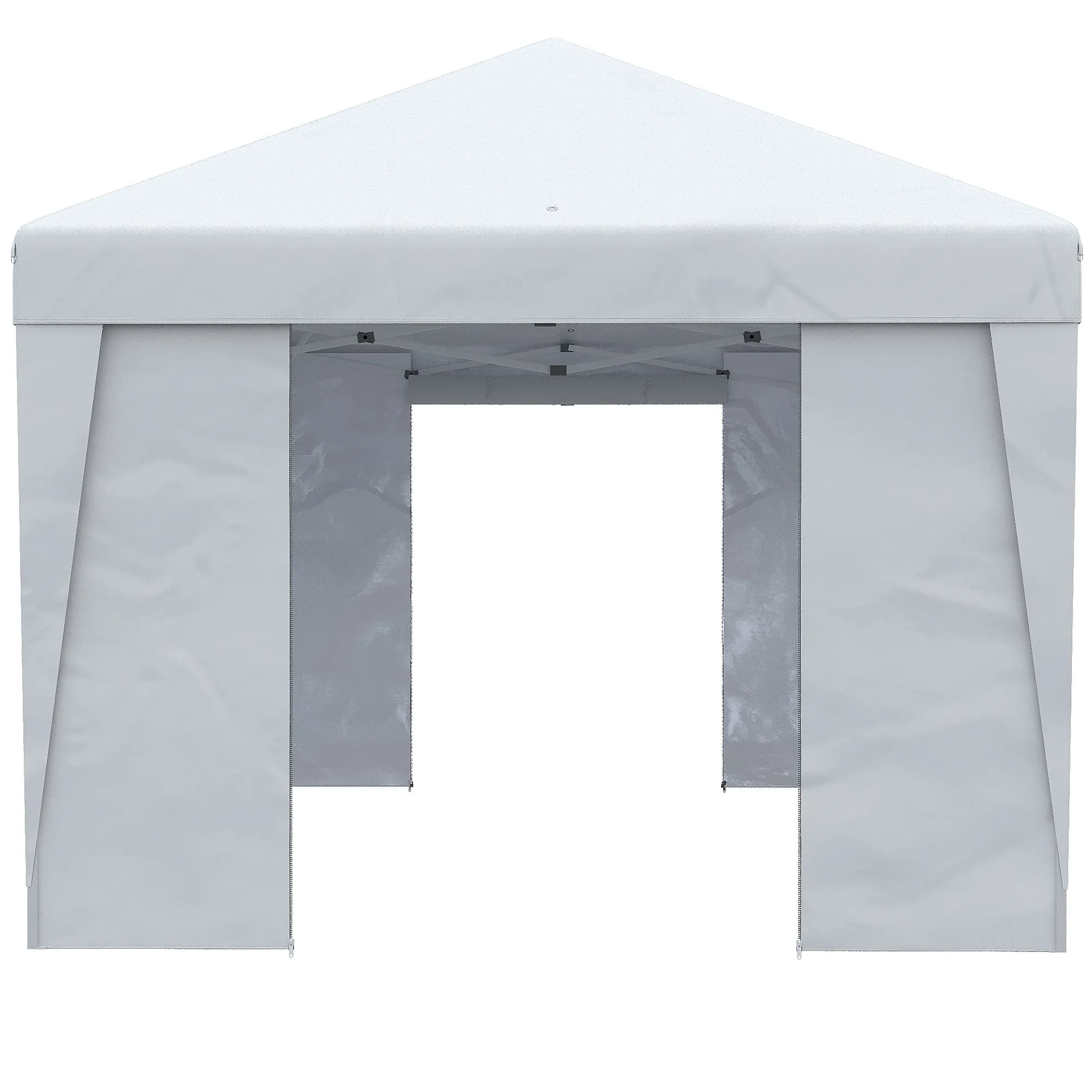 10' x 19.5' Pop Up Canopy Tent with Height Adjustable, Sidewalls, Weight Bags&Carry Bag, White