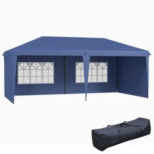 10' x 20' Outdoor Pop Up Canopy Tent Party Tent Instant Shelter W/ Carrying Bag, Blue