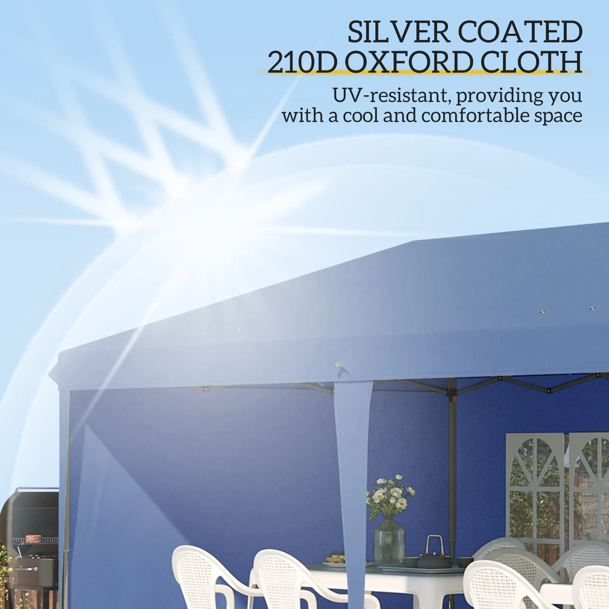 10' x 20' Outdoor Pop Up Canopy Tent Party Tent Instant Shelter W/ Carrying Bag, Blue