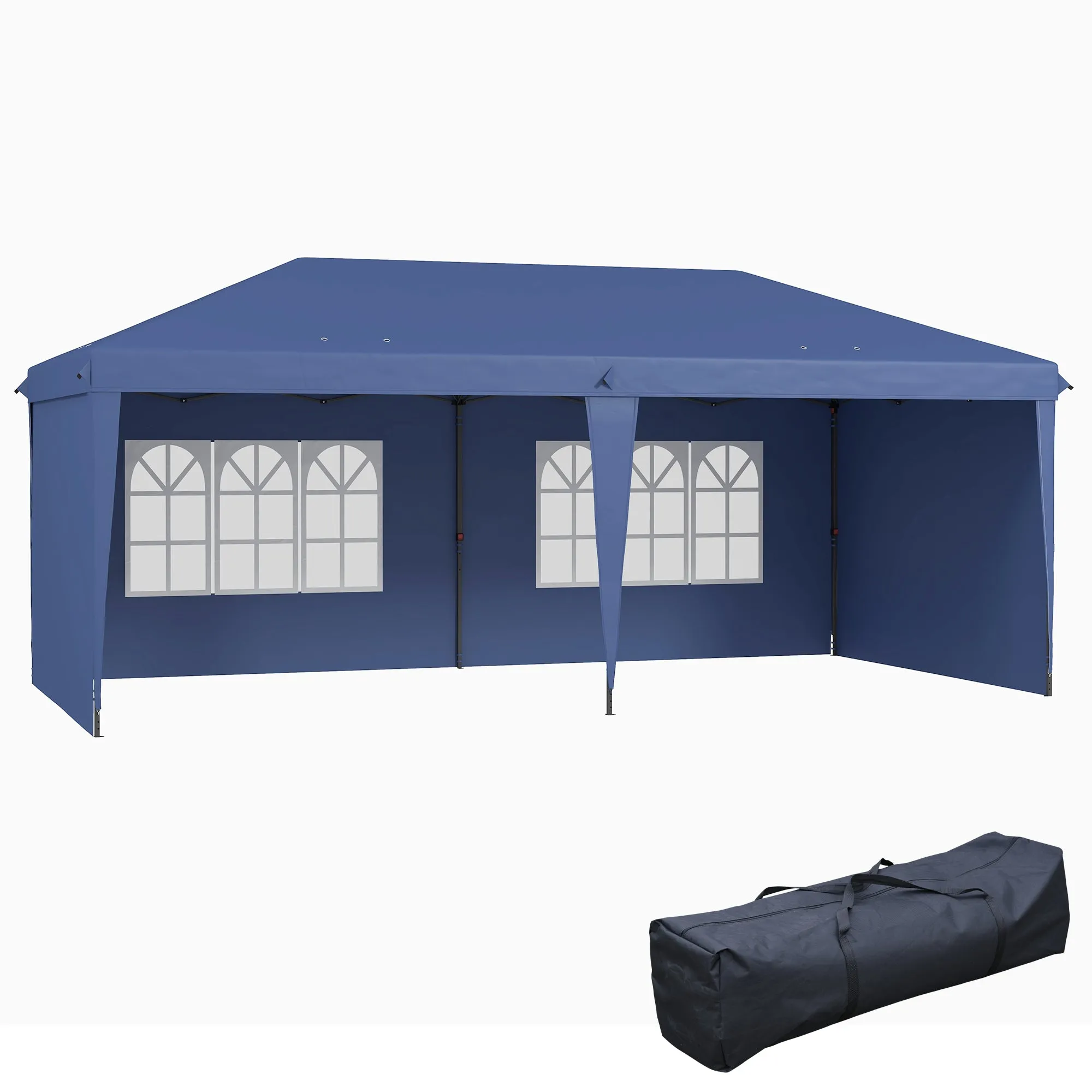 10' x 20' Outdoor Pop Up Canopy Tent Party Tent Instant Shelter W/ Carrying Bag, Blue