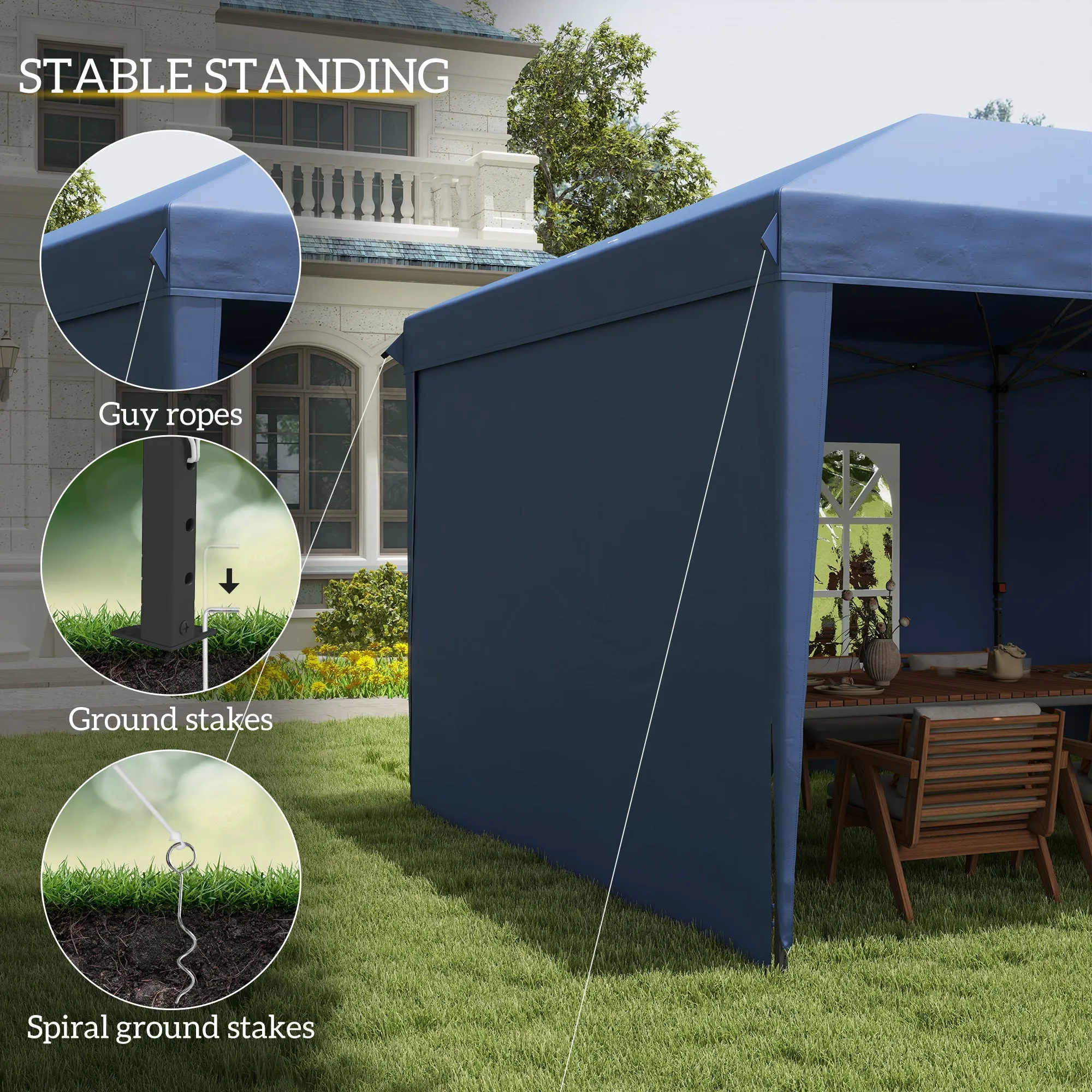 10' x 20' Outdoor Pop Up Canopy Tent Party Tent Instant Shelter W/ Carrying Bag, Blue