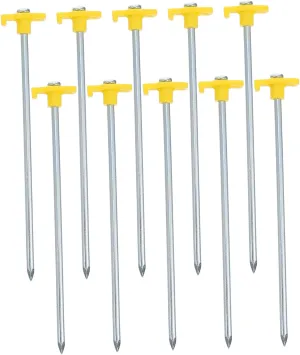 10Pcs Lengthened Camping Tent Stakes Durable Ground Nails for Outdoor Use Heavy Duty Pegs for Secure Tenting Hard Soil for Family Camping Trips