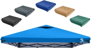 10x10 Pop Up Canopy Replacement Top Cover with Air Vent for Straight Leg Canopy Tent, Waterproof for Outdoor Garden Patio Camping Sun Shade(Top Only) (Light Blue, 1)