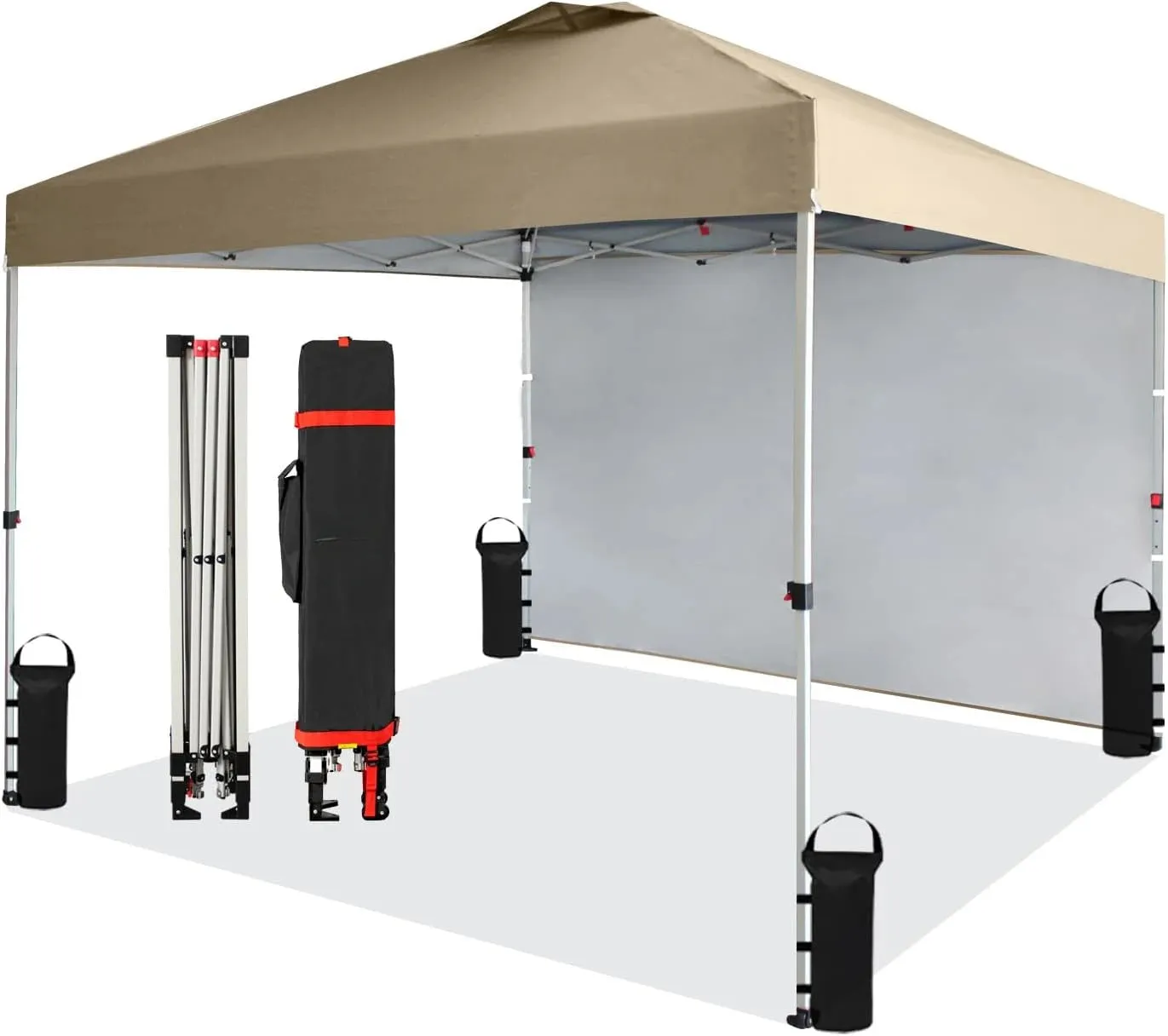 10x10 Portable Pop-Up Canopy Tent with Sidewall