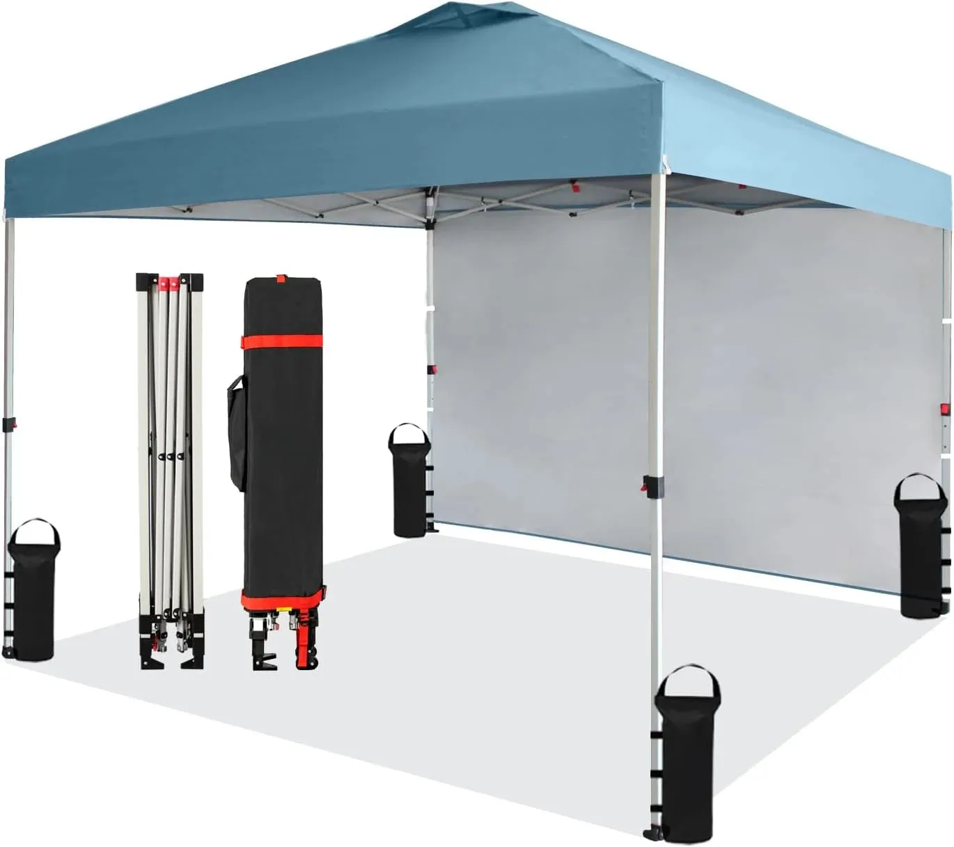 10x10 Portable Pop-Up Canopy Tent with Sidewall