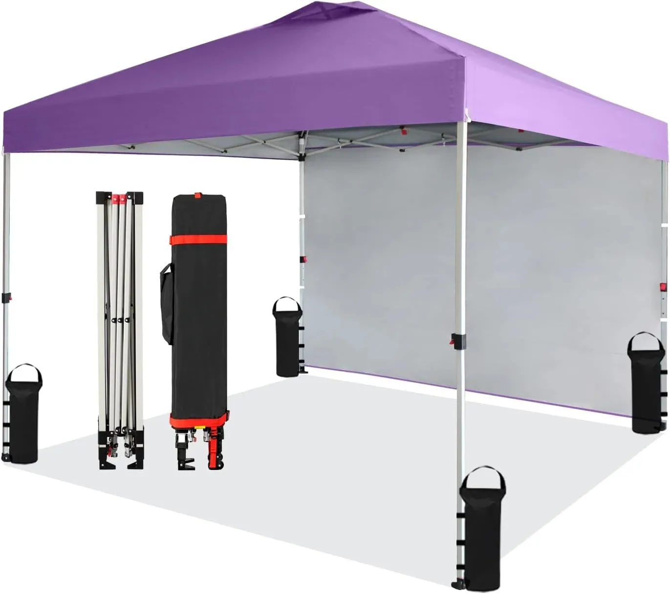 10x10 Portable Pop-Up Canopy Tent with Sidewall