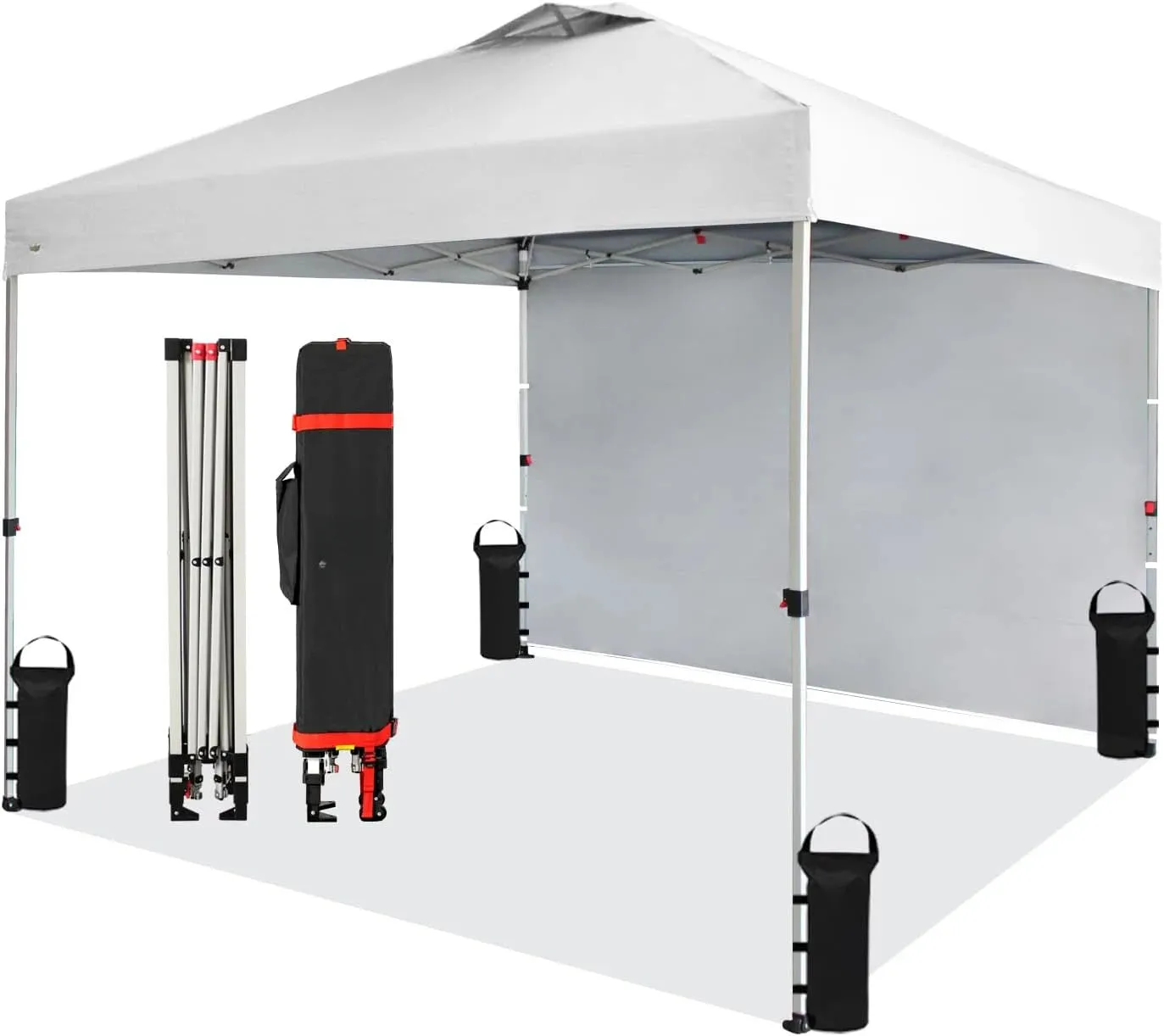 10x10 Portable Pop-Up Canopy Tent with Sidewall