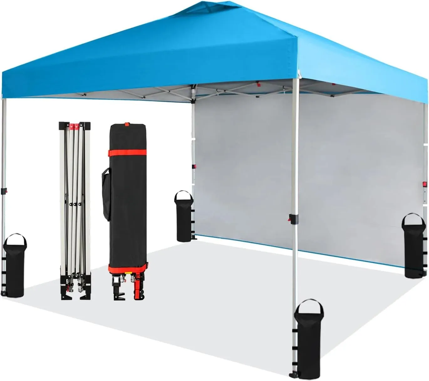 10x10 Portable Pop-Up Canopy Tent with Sidewall