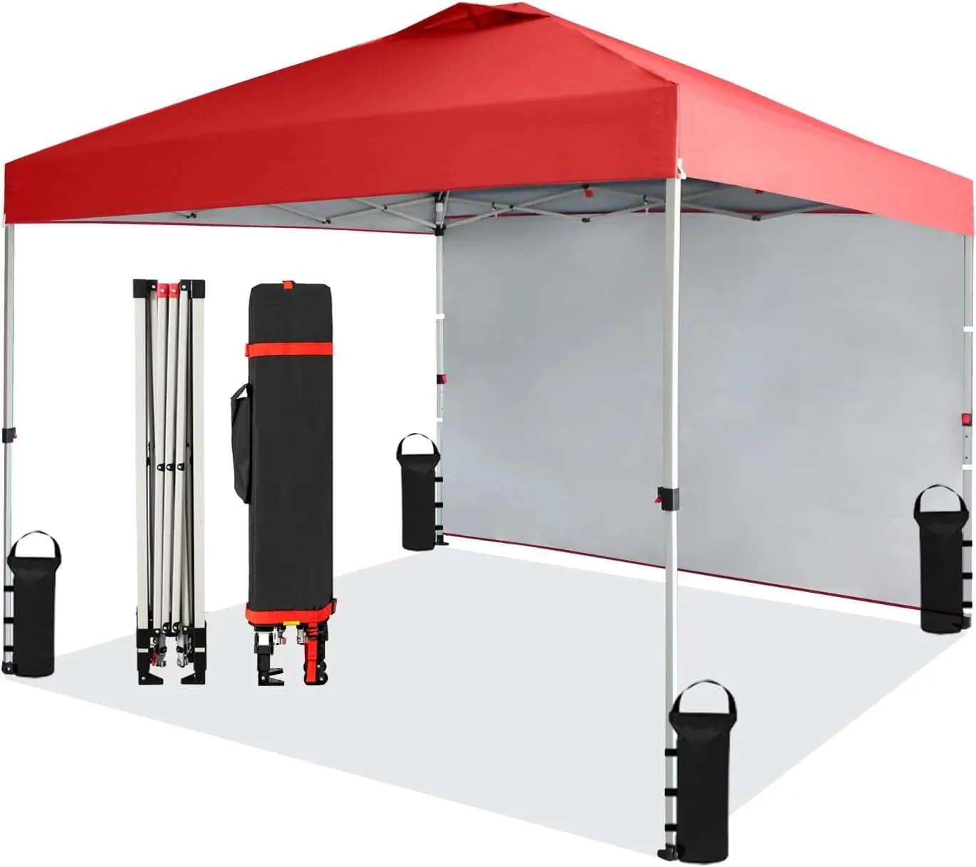 10x10 Portable Pop-Up Canopy Tent with Sidewall