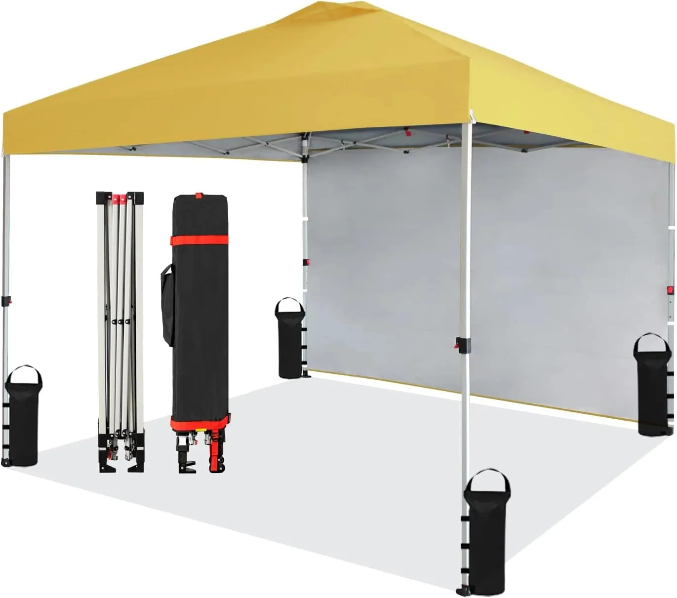 10x10 Portable Pop-Up Canopy Tent with Sidewall