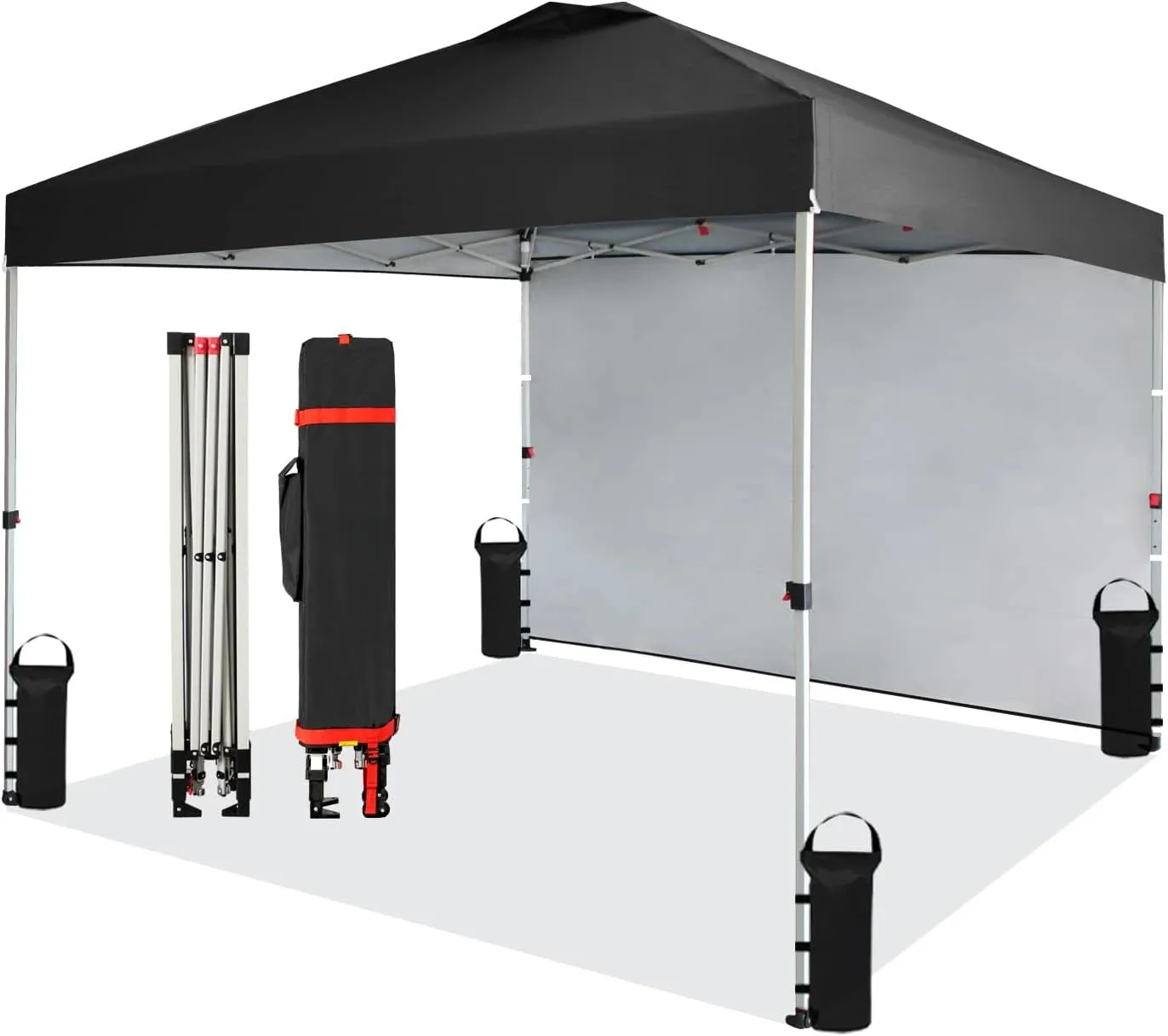 10x10 Portable Pop-Up Canopy Tent with Sidewall