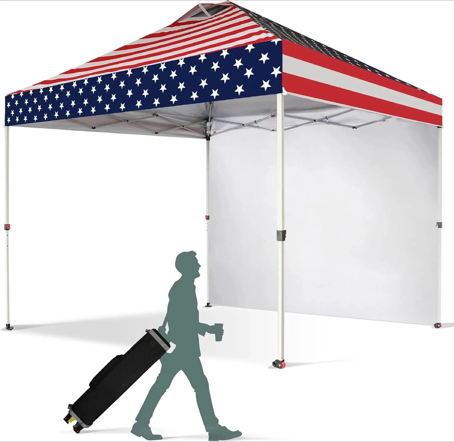 10x10 Portable Pop-Up Canopy Tent with Sidewall