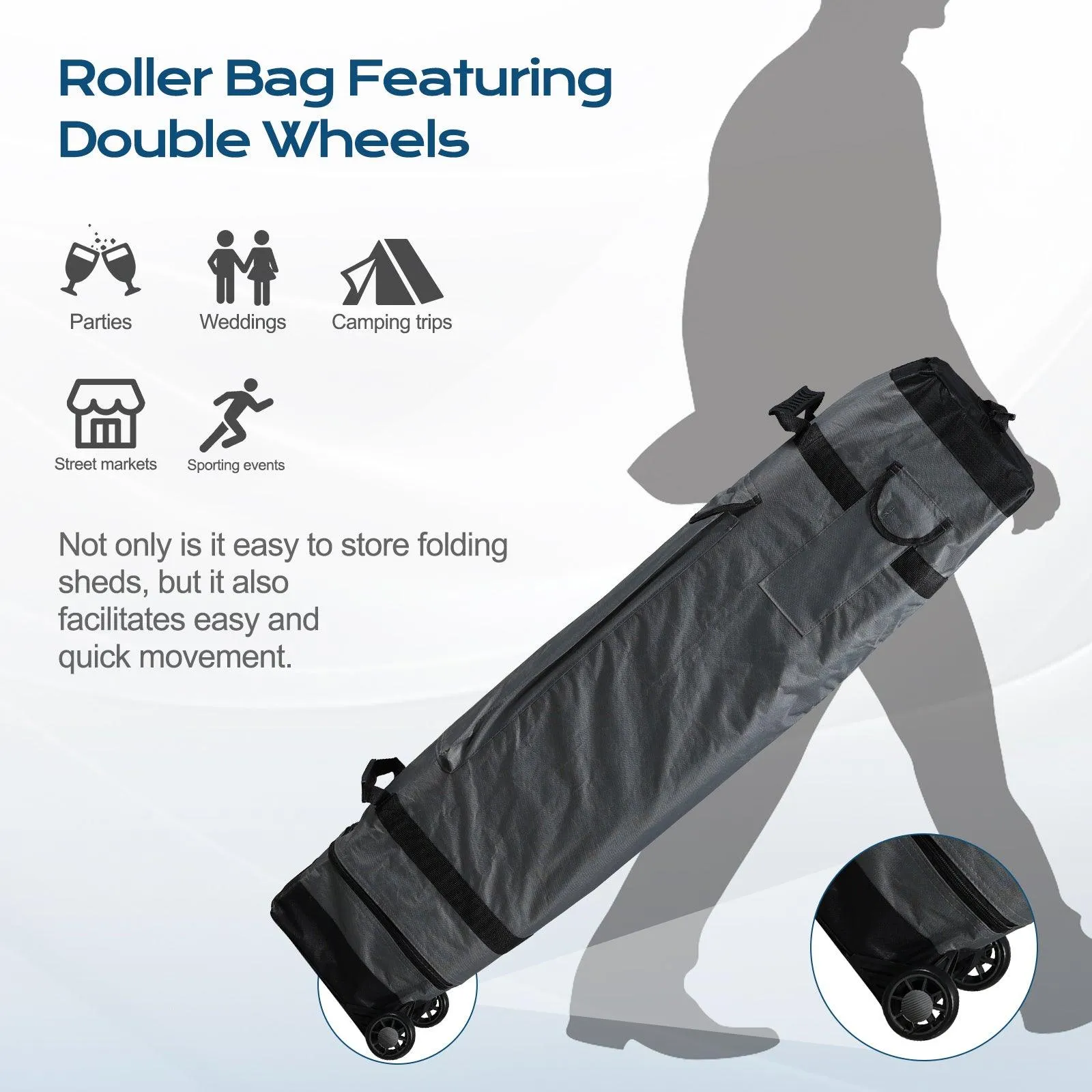 10x10/12x12 ft. Pop Up Canopy Tent with Roller Bag