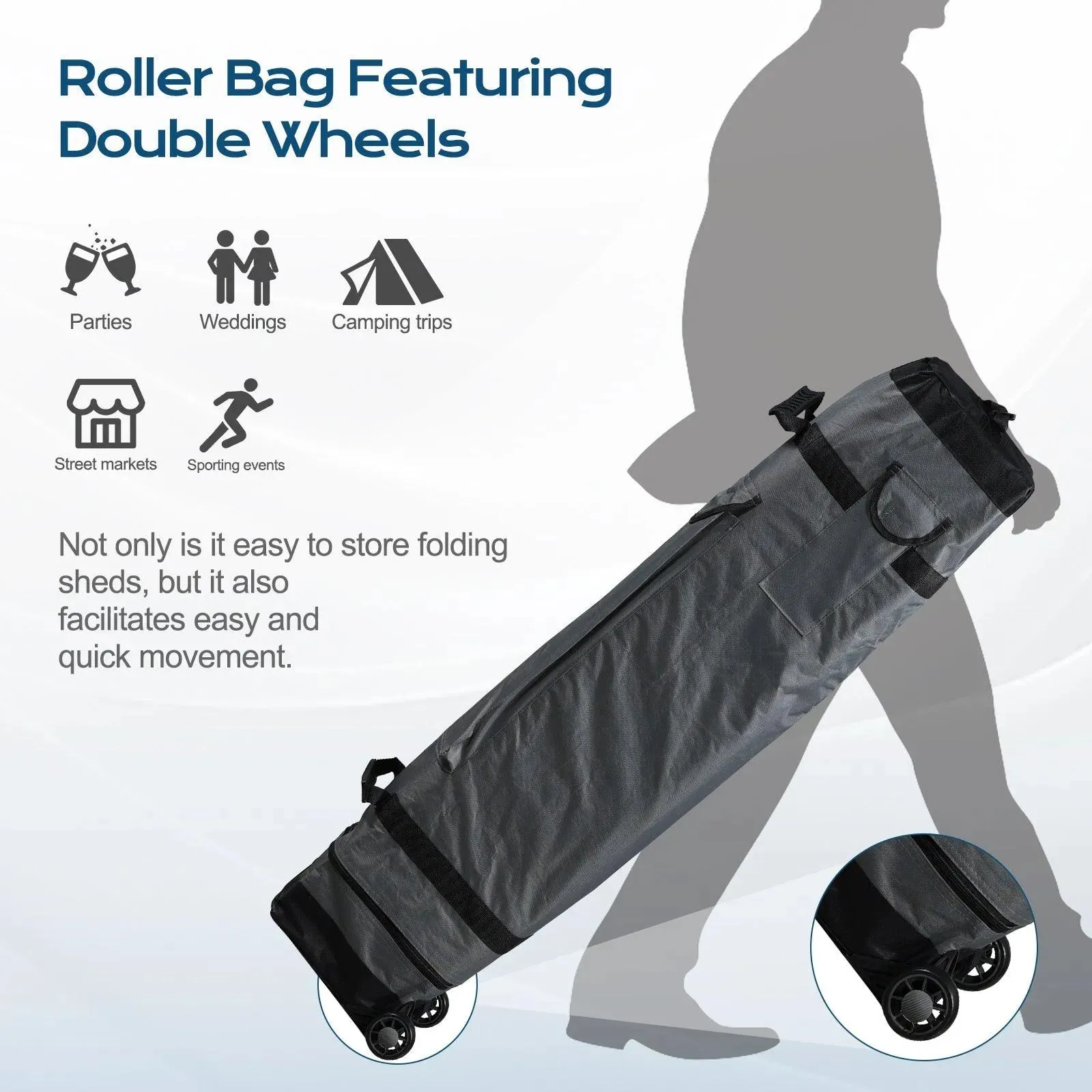 10x10/12x12 ft. Pop Up Canopy Tent with Roller Bag