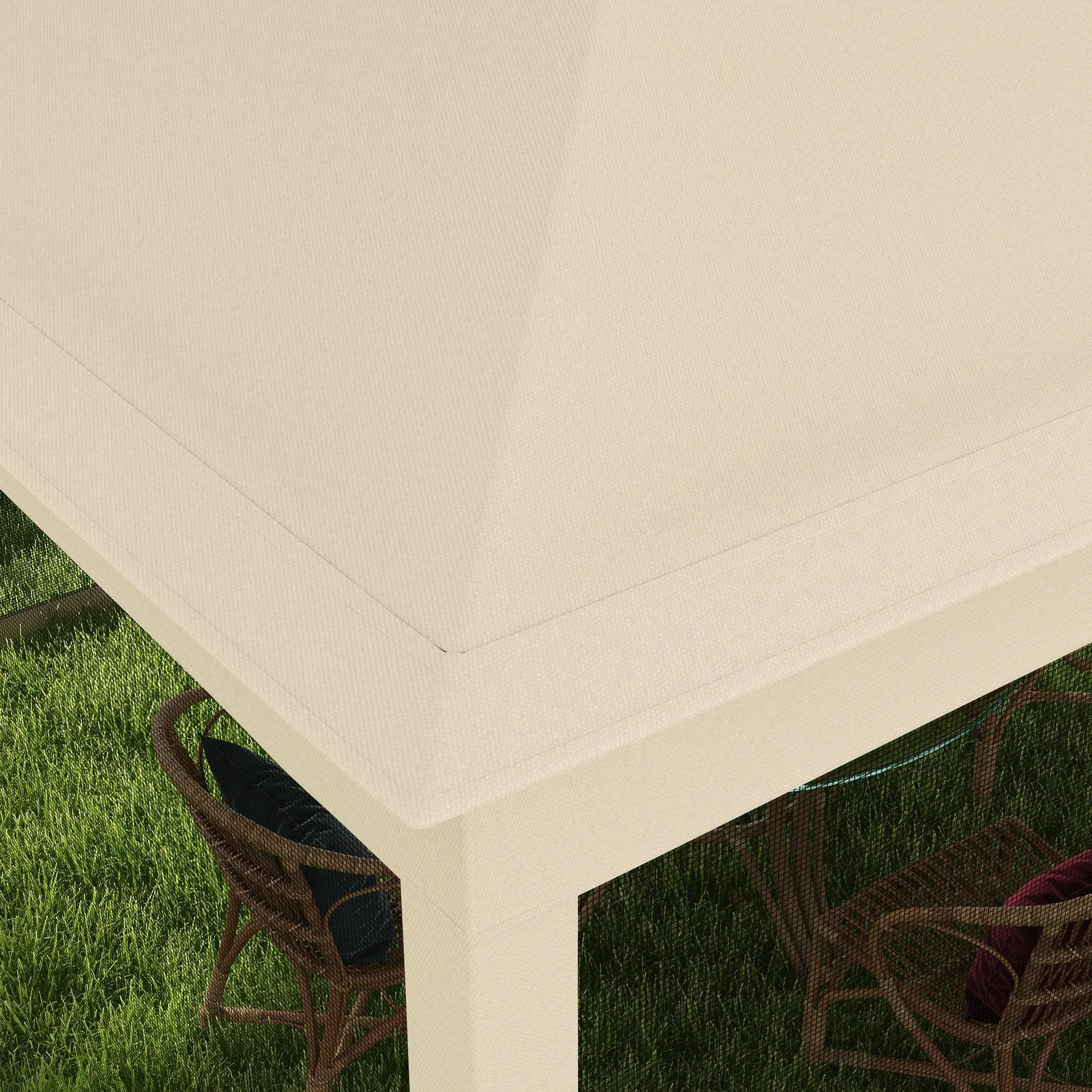 11'x11' Pop-Up Gazebo Shelter with Zipper Netting & Carry Bag, Beige
