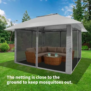 13X13 Pop up Gazebo, Patented One Push Outoor Canopy Tent with Wheeled