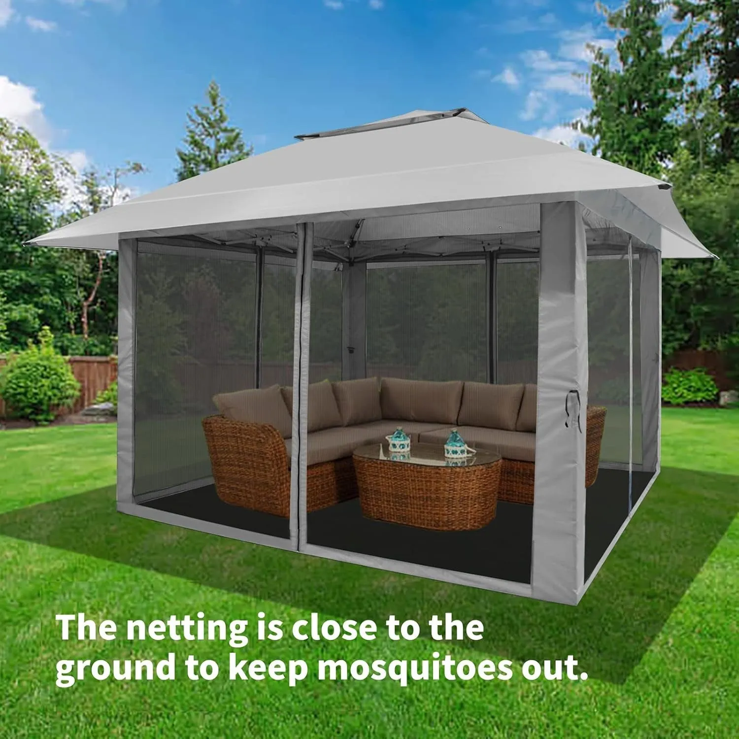 13X13 Pop up Gazebo, Patented One Push Outoor Canopy Tent with Wheeled