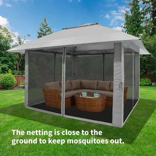 13X13 Pop up Gazebo, Patented One Push Outoor Canopy Tent with Wheeled