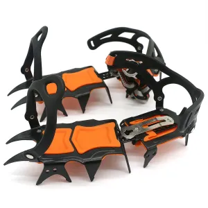 14 Climbing Anti-Skid Shoe Climbing Crampon Steel Device Crampons Flexible Ice Teeth Grippers Gear Manganese Mountaineering Buy-one-get-one Snow Traction