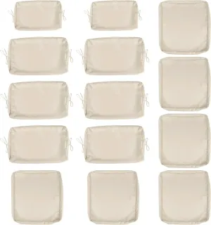 14-Piece Outdoor Cushion Covers for Sectional Wicker Patio Cushion Covers Water Resistant and UV Proof All -Weather Seat Covers with Zipper 3 Sizes