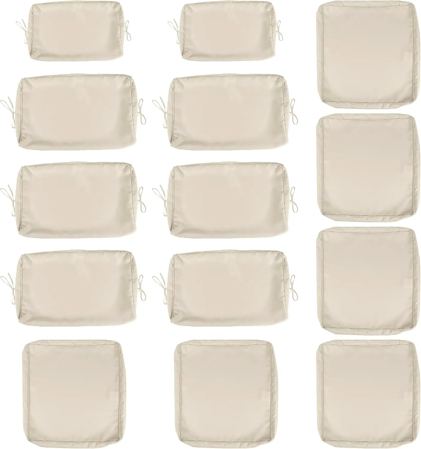 14-Piece Outdoor Cushion Covers for Sectional Wicker Patio Cushion Covers Water Resistant and UV Proof All -Weather Seat Covers with Zipper 3 Sizes