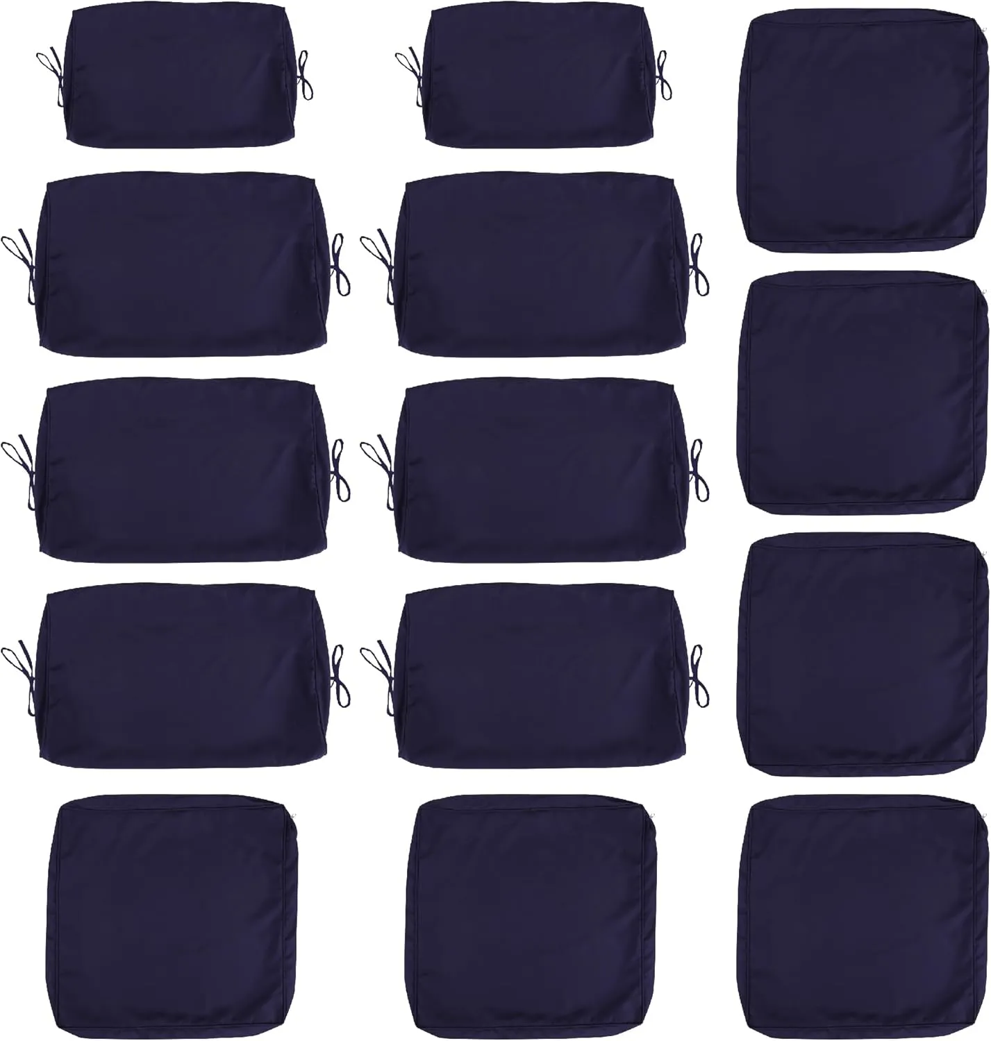14-Piece Outdoor Cushion Covers for Sectional Wicker Patio Cushion Covers Water Resistant and UV Proof All -Weather Seat Covers with Zipper 3 Sizes