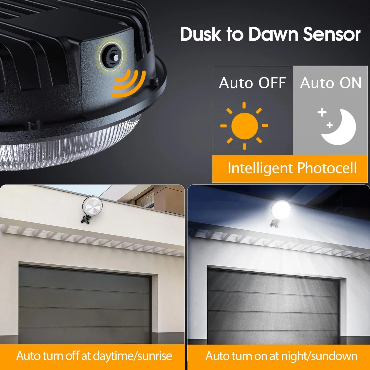150W 20000LM LED Barn Light, Dusk to Dawn Outdoor Light with 150° Adjustable Photocell, Pole Light 6500K Daylight Flood Lights, IP66 Waterproof Area Street Light for Farm Garage Warehouse Yard