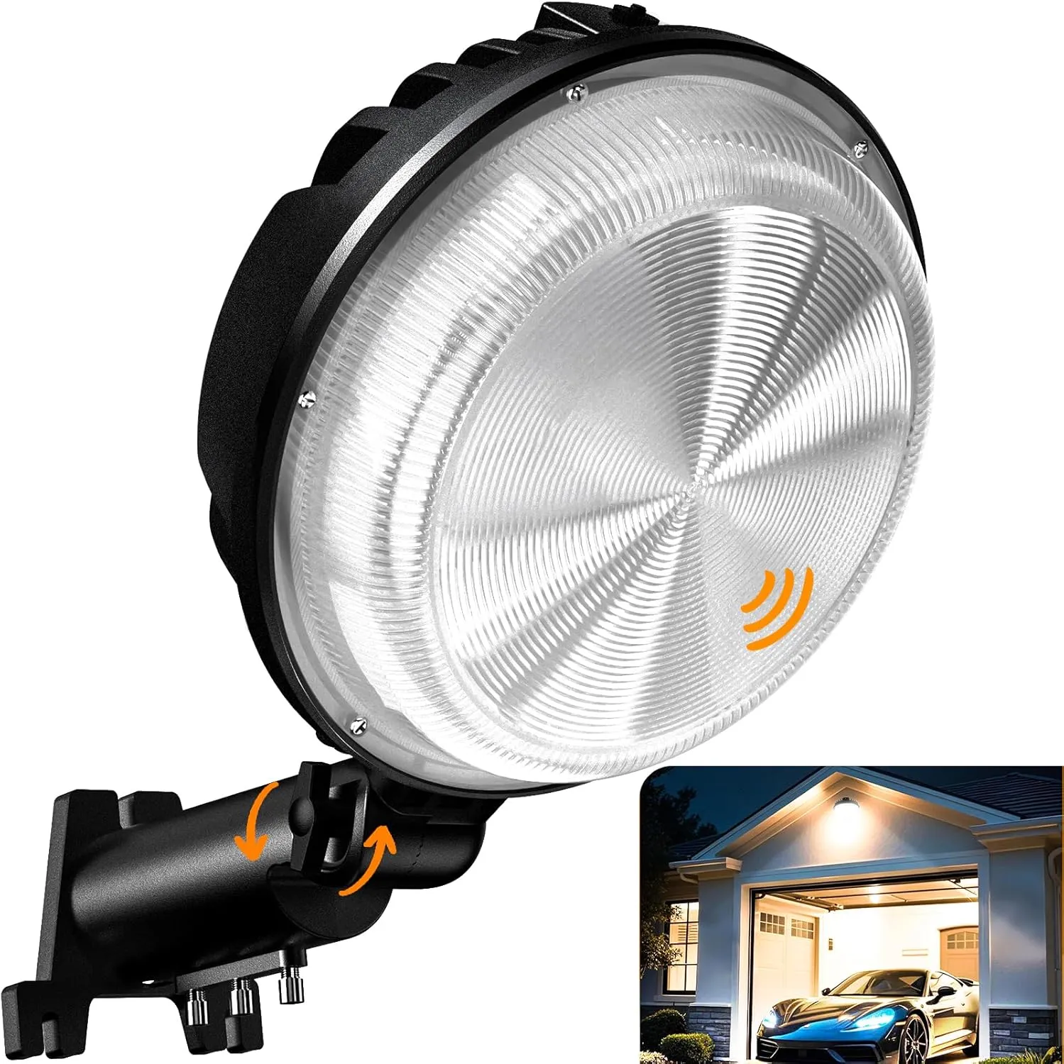 150W 20000LM LED Barn Light, Dusk to Dawn Outdoor Light with 150° Adjustable Photocell, Pole Light 6500K Daylight Flood Lights, IP66 Waterproof Area Street Light for Farm Garage Warehouse Yard