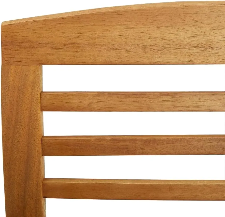 2 Pcs Solid Acacia Wood Patio Chairs for Garden, Patio, Terrace - Outdoor Chairs with Slatted Design and Oil Finish