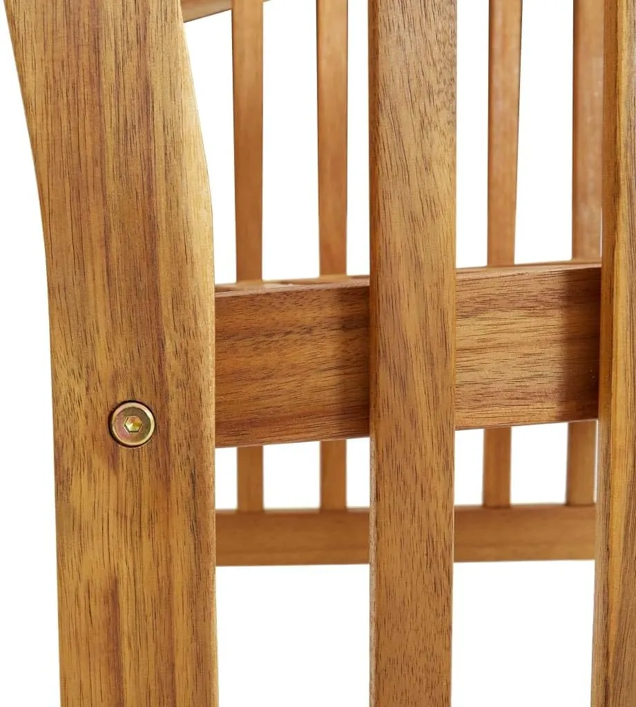 2 Pcs Solid Acacia Wood Patio Chairs for Garden, Patio, Terrace - Outdoor Chairs with Slatted Design and Oil Finish