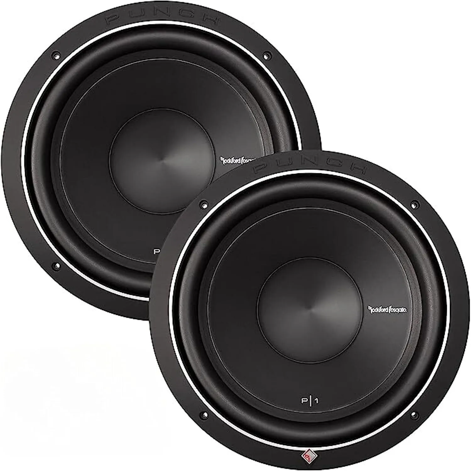 2) ROCKFORD FOSGATE P1S4-12 12" 1000 Watt 4-Ohm Car Audio Subwoofers Subs P1S412