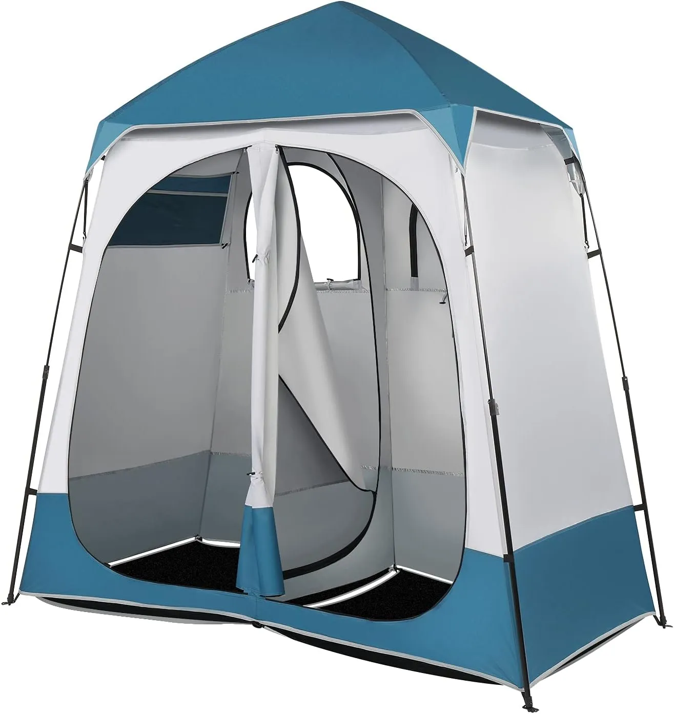 2 Room Shower Tent, 7.5 FT Instant Pop Up Shelter Pop Up Shower Tent,Privacy Changing Room with Carrying Bag, Perfect for Camping, Portable Toilets and Outdoor Dressing