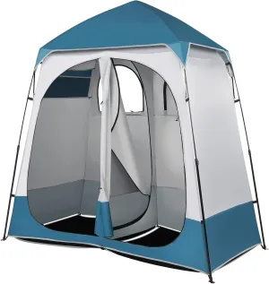 2 Room Shower Tent, 7.5 FT Instant Pop Up Shelter Pop Up Shower Tent,Privacy Changing Room with Carrying Bag, Perfect for Camping, Portable Toilets and Outdoor Dressing
