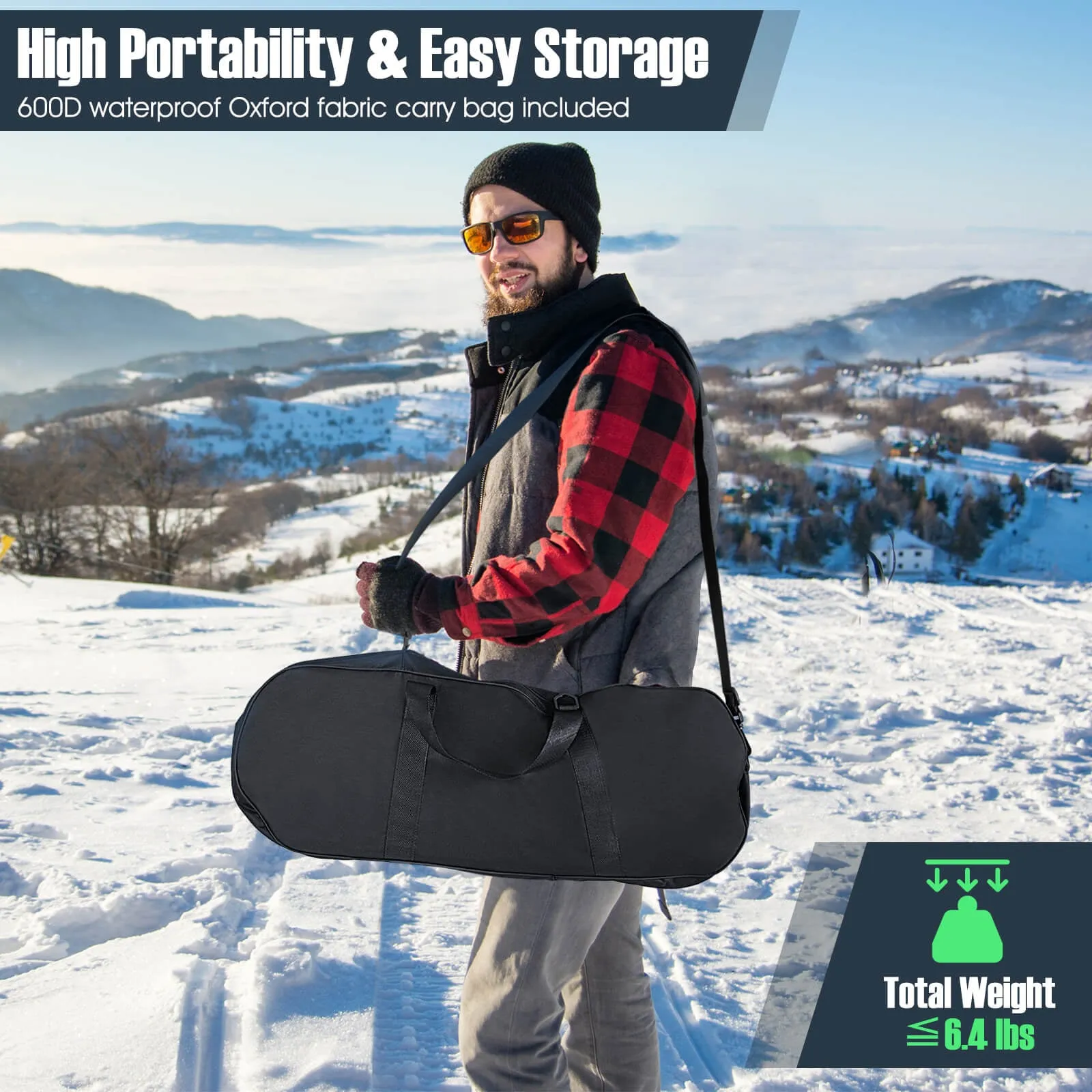 21/25/30 Inch 4-in-1 Lightweight Terrain Snowshoes with Flexible Pivot System-25 inches