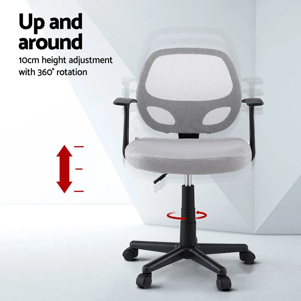 2x Mesh Office Chair Computer Gaming Desk Chairs Work Study Mid Back Grey