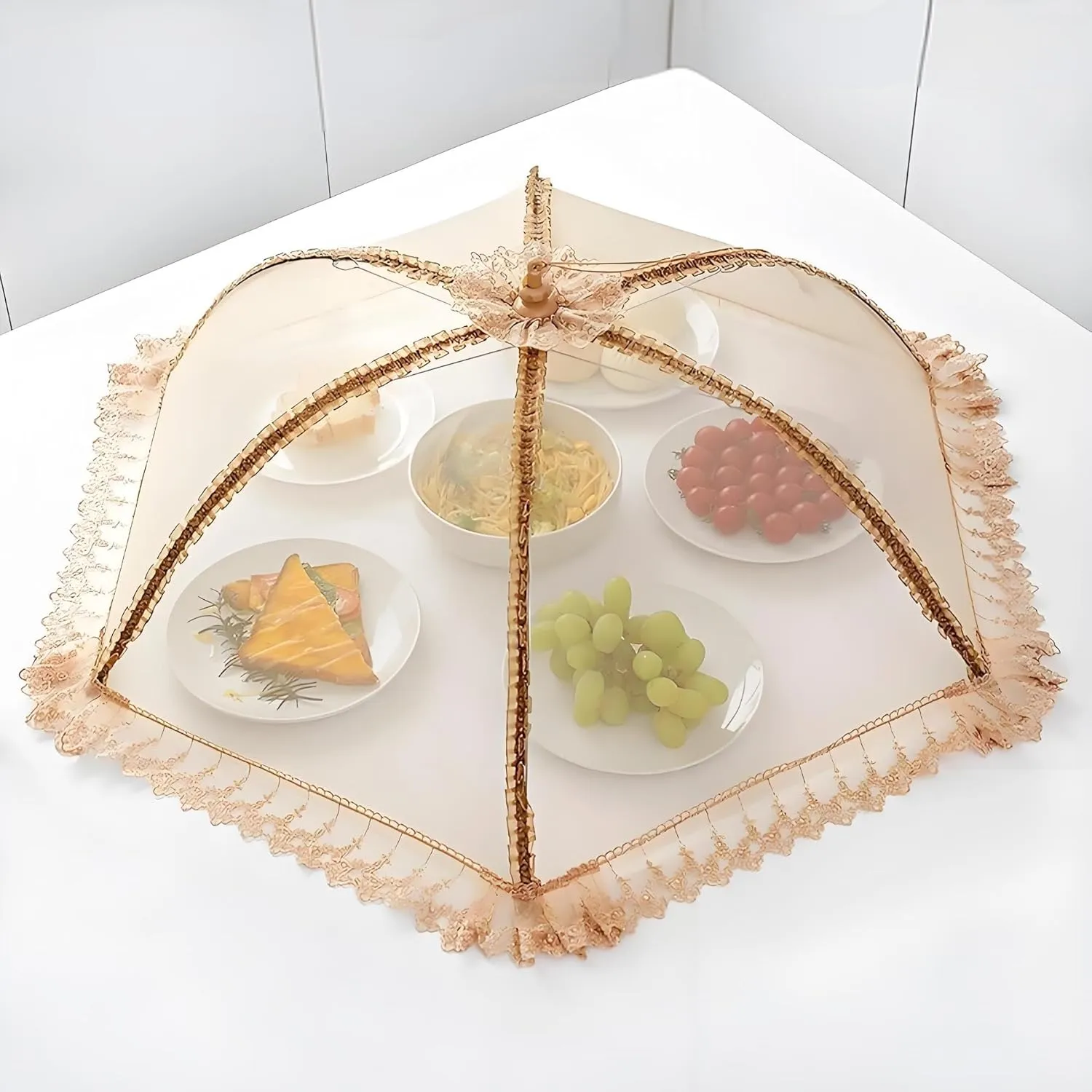 (3 pack) Extra Large Food Cover, 32"x32" Pop-Up Food Nets, Mesh Food Covers Tent Umbrella for Outdoors, Screen Tents, Parties Picnics, BBQs, Reusable and Collapsible Food Tents