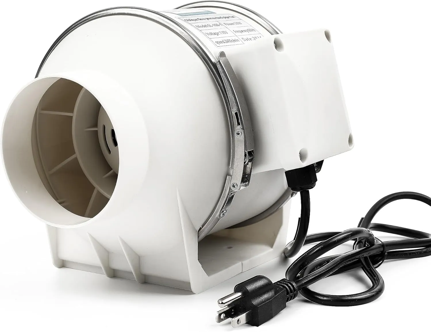 4 Inch Duct Fan, Inline Ventilation Exhaust Fan, 280 CFM Duct Intake High Efficiency Air Fan for Vent Bathroom, Kitchen, Grow Tent, Hydroponics, 3D Printer