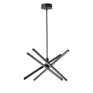 4-Light Modern Linear Black LED Ceiling Light