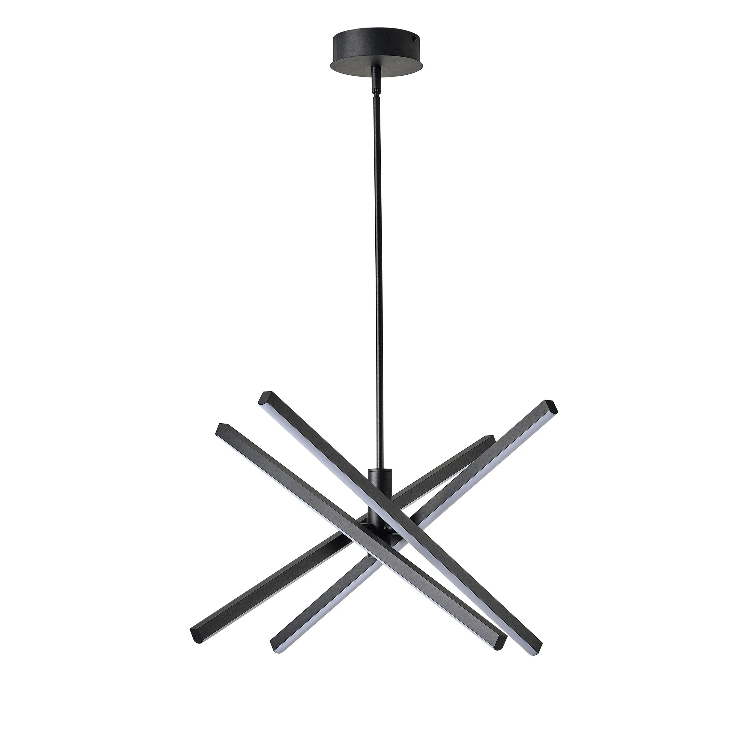4-Light Modern Linear Black LED Ceiling Light
