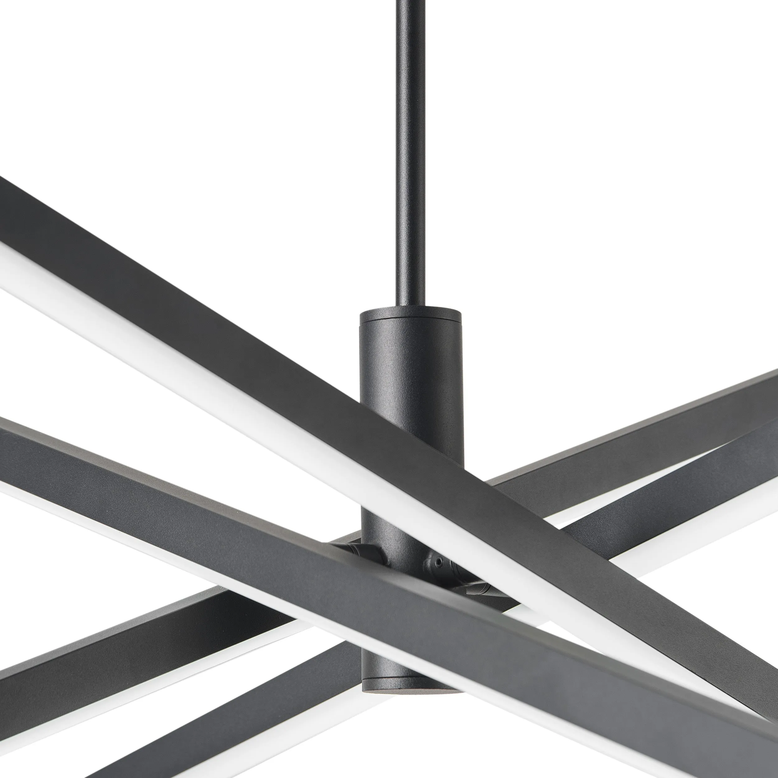 4-Light Modern Linear Black LED Ceiling Light