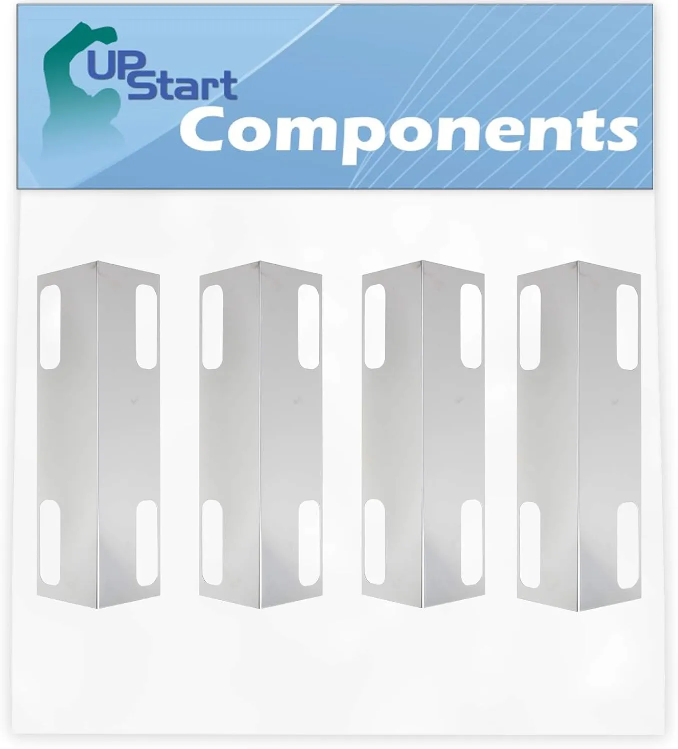 4 Pack BBQ Grill Heat Shield Plate Tent Replacement for Ducane Affinity 3100, Affinity 4100, Affinity 4200, 3100, 4100, Affinity 3400, Affinity 4400, 4200, 3200, 3400,Part 99351 - Burner Cover 15 3/8"