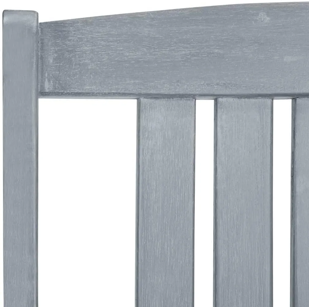 6-Piece Solid Acacia Wood Patio Chairs Set with Gray Cushions, Outdoor Furniture for Poolside Backyard Lawn Tanning Lounge (Gray Wash Finish, Weather-Resistant)