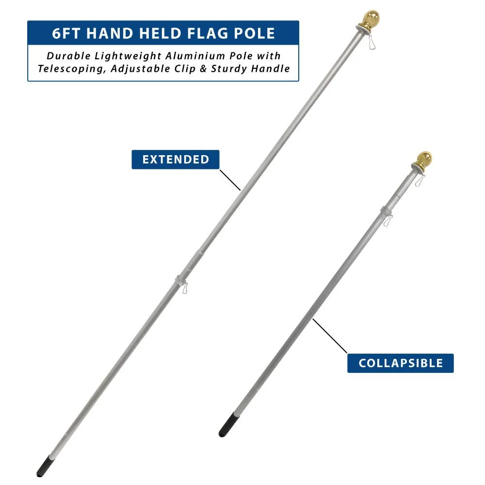 6ft Aluminum Hand-Held Flag Pole