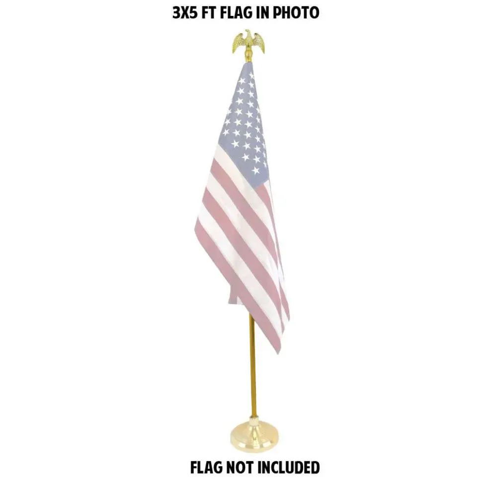 8ft Gold Aluminum Flag Pole (Eagle Top)